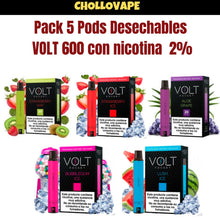 Cargar imagen en el visor de la galería, Pack 5 Pods Desechables Volt Pocket 600 Caladas con nicotina 2%