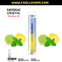 Cargar imagen en el visor de la galería, Tastefog Cristal 800 Caladas con nicotina 2% Led Colores