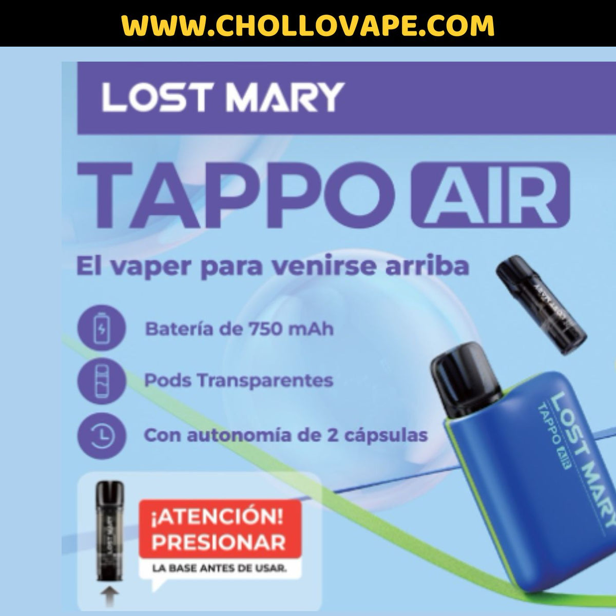 Vaper Lost Mary Tappo Air - Pod + Cartucho (Watermelon)  Chollovape