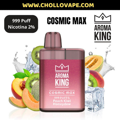 Pod Desechable Aroma King Cosmic Max 999 Puff Peach Kiwi Honeydew (con nicotina 2%)