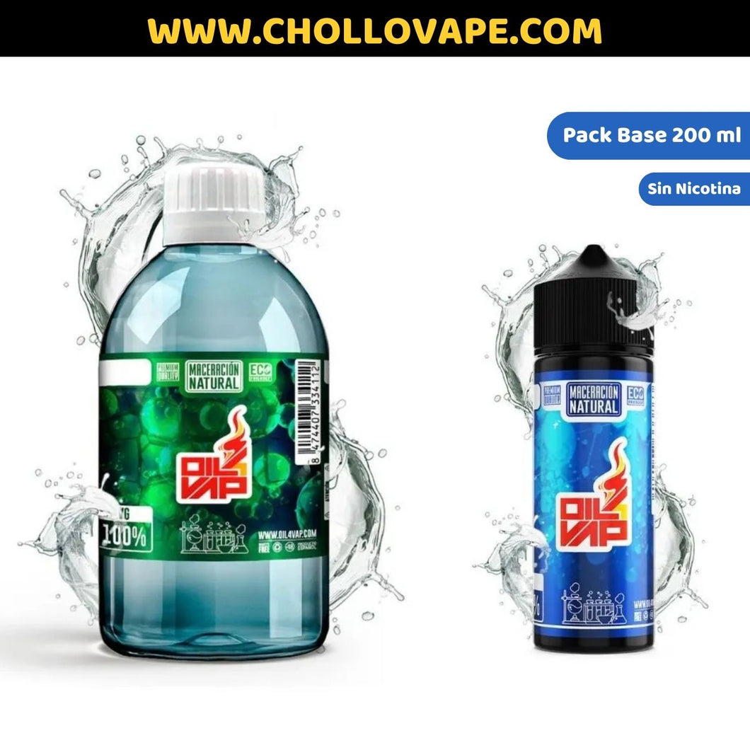 Pack Base Oil4vap 200ml Maceración Natural (Sin Nicotina) 50:50