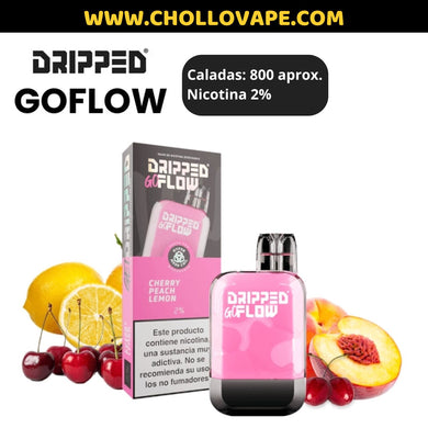 Pod Desechable Dripped Goflow Cherry Peach Lemon 20mg 800 con nicotina 2%