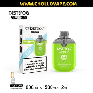 Pod Desechable Tastefog Arena 800 Puff 2% Nicotina Cream Melon Ice