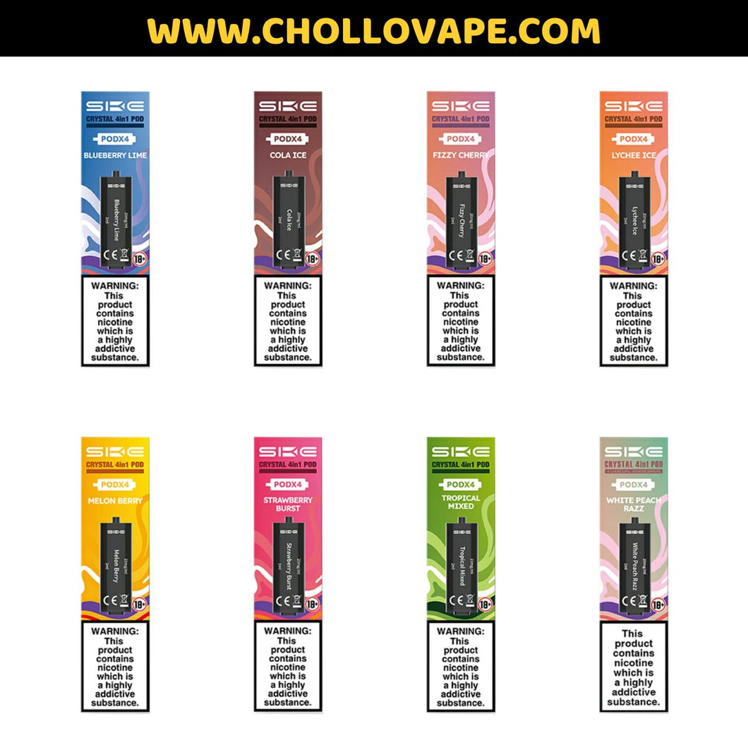 Pods Pre-Cargados para SKE Crystal 4 en 1 600 Puffs 2% Nicotina