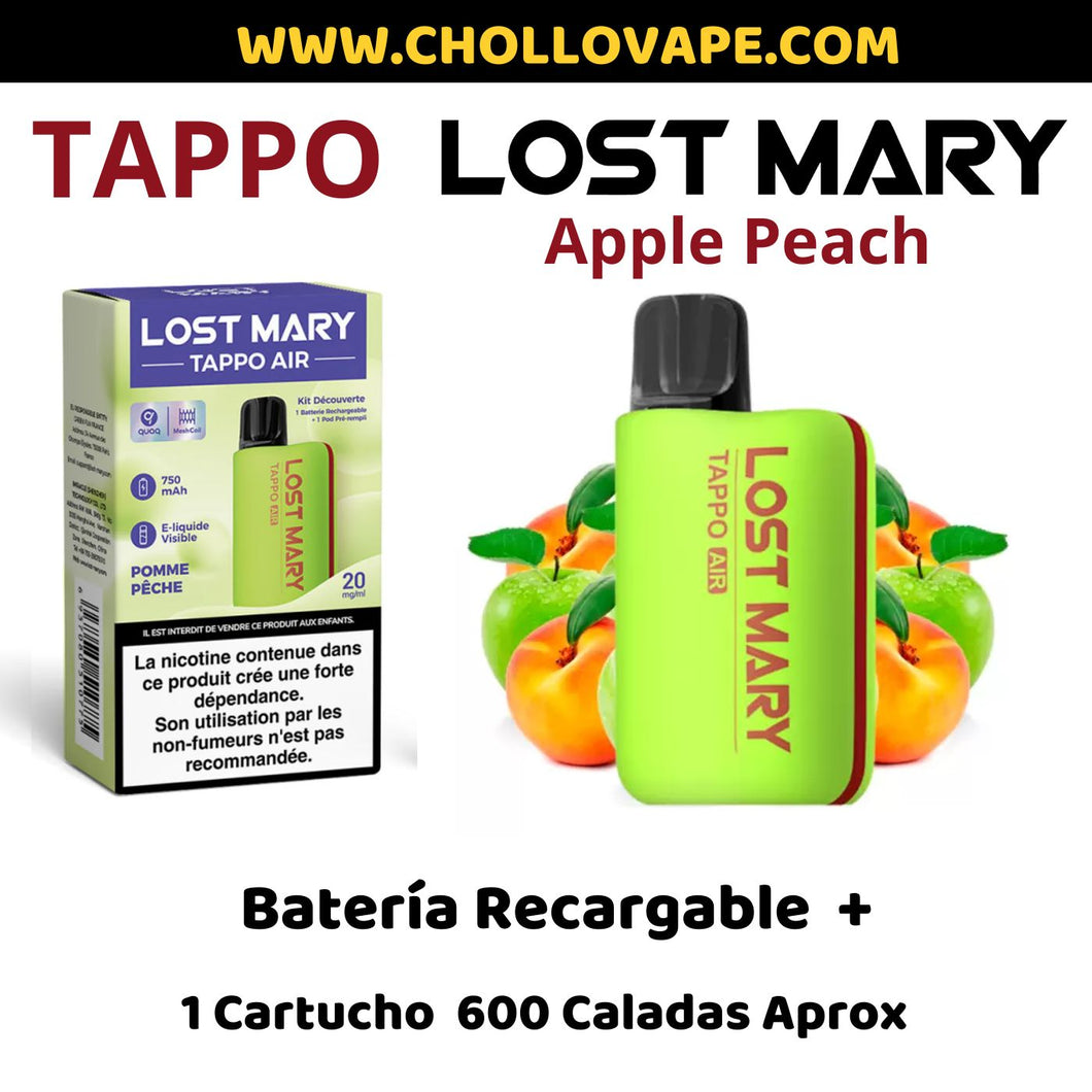 Vaper Lost Mary Tappo Air - Pod + Cartucho (Apple Peach)