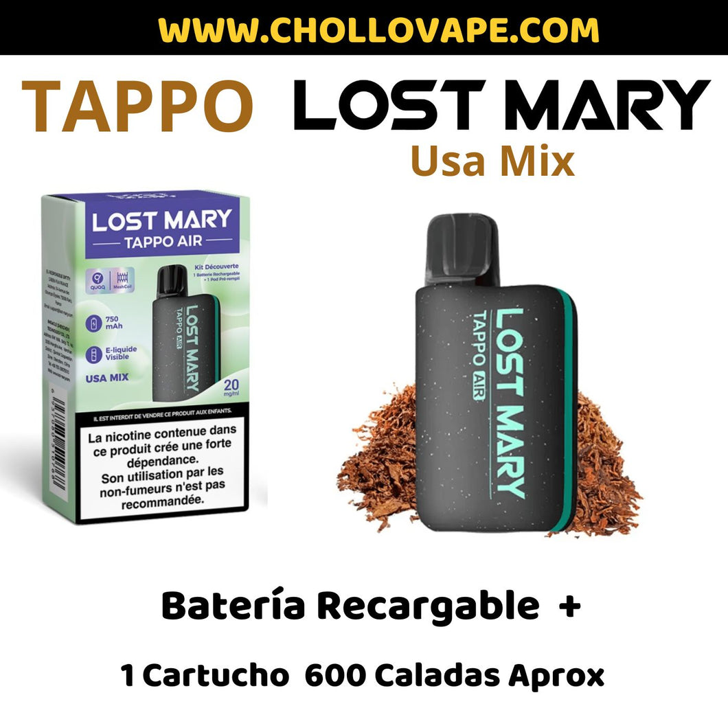 Vaper Lost Mary Tappo Air - Pod + Cartucho (Usa Mix)