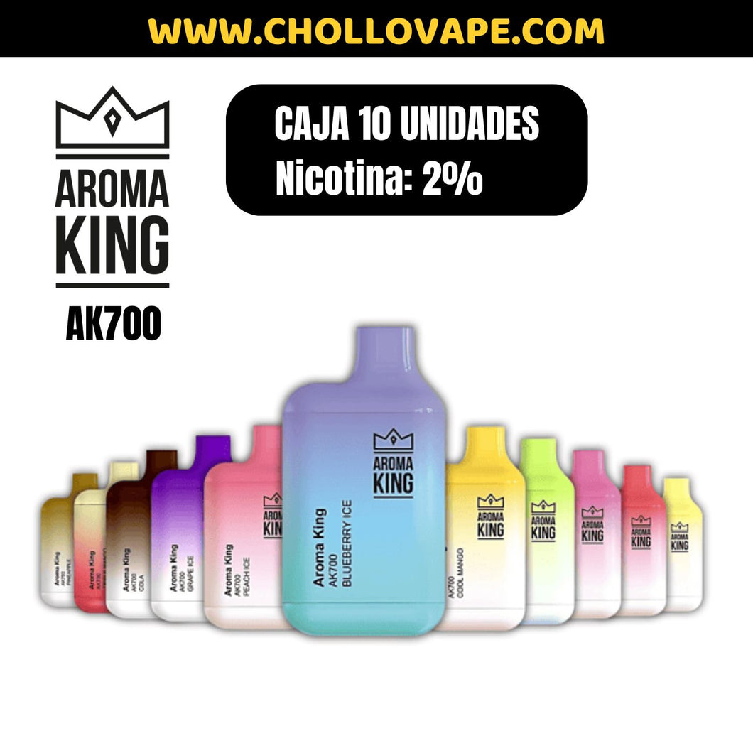 Caja de vapers AROMA KING AK700 (10 Unidades con nicotina 2%)