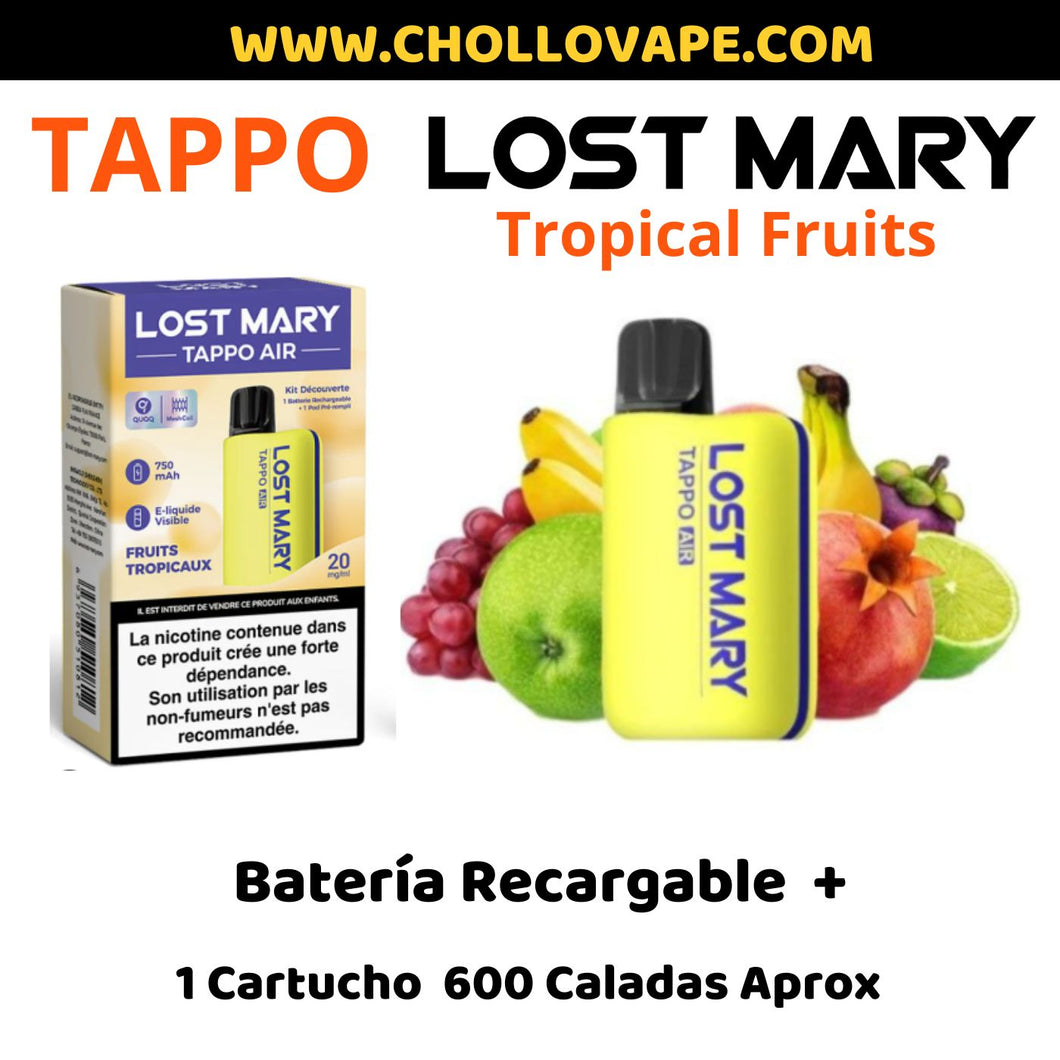 Vaper Lost Mary Tappo Air - Pod + Cartucho (Frutas Tropicales)